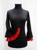 Economical Long-Sleeved Black Leotard with Double Ruffle in Black and Red for Adults 9.920€ #50034MNVNGRJ